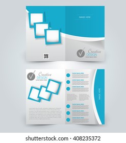 Abstract flyer design background. Brochure template. Can be used for magazine cover, business mockup, education, presentation, report. Blue color.