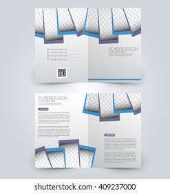 Abstract flyer design background. Brochure template. Can be used for magazine cover, business mockup, education, presentation, report. Blue color
