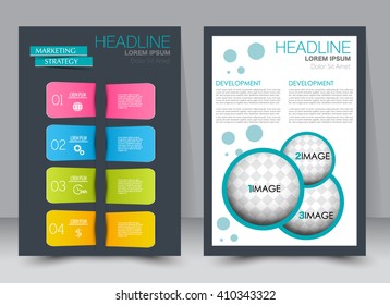 Abstract flyer design background. Brochure template. Can be used for magazine cover, business mockup, education, presentation, report. a4 size with editable elements.