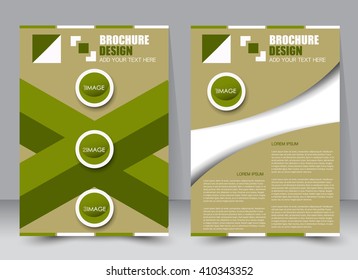Abstract flyer design background. Brochure template. Can be used for magazine cover, business mockup, education, presentation, report. a4 size with editable elements. Green color.