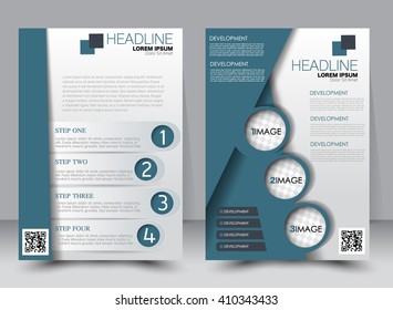 Abstract flyer design background. Brochure template. Can be used for magazine cover, business mockup, education, presentation, report. a4 size with editable elements. Blue color.