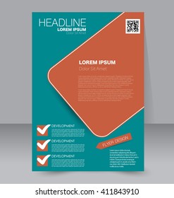Abstract flyer design background. Brochure template. To be used for magazine cover, business mockup, education, presentation, report.  Red and green color.