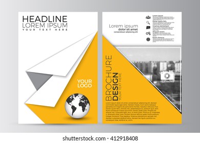 Abstract flyer design background. Brochure template. Can be used for magazine cover, business mockup, education, presentation, report. a4 size with editable elements. EPS 10.