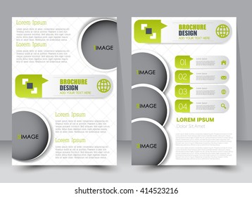 Abstract flyer design background. Brochure template. Can be used for magazine cover, business mockup, education, presentation, report. a4 size with editable elements. Green color.