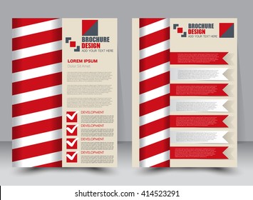 Abstract flyer design background. Brochure template. Can be used for magazine cover, business mockup, education, presentation, report. a4 size with editable elements. Red color.