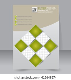 Abstract flyer design background. Brochure template. To be used for magazine cover, business mockup, education, presentation, report. Green color