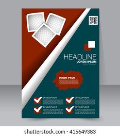 Abstract flyer design background. Brochure template. To be used for magazine cover, business mockup, education, presentation, report.  Green and red color