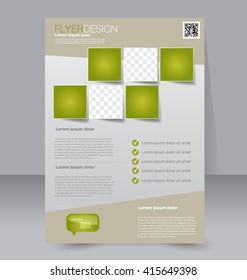 Abstract flyer design background. Brochure template. To be used for magazine cover, business mockup, education, presentation, report. Green color