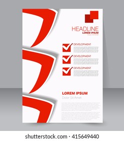 Abstract flyer design background. Brochure template. To be used for magazine cover, business mockup, education, presentation, report. Red color