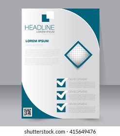 Abstract flyer design background. Brochure template. To be used for magazine cover, business mockup, education, presentation, report.  Blue color