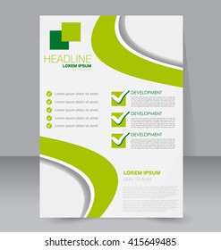 Abstract flyer design background. Brochure template. To be used for magazine cover, business mockup, education, presentation, report. Green color