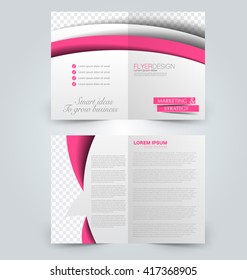 Abstract flyer design background. Brochure template. Can be used for magazine cover, business mockup, education, presentation, report. Pink color.