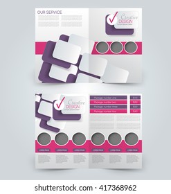 Abstract flyer design background. Brochure template. Can be used for magazine cover, business mockup, education, presentation, report. Pink and purple color.
