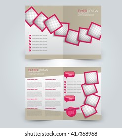 Abstract flyer design background. Brochure template. Can be used for magazine cover, business mockup, education, presentation, report. Pink color.