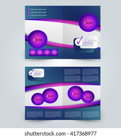Abstract flyer design background. Brochure template. Can be used for magazine cover, business mockup, education, presentation, report. Purple color.