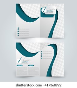 Abstract flyer design background. Brochure template. Can be used for magazine cover, business mockup, education, presentation, report. Blue color.
