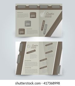 Abstract flyer design background. Brochure template. Can be used for magazine cover, business mockup, education, presentation, report. Brown color.