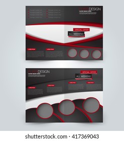 Abstract flyer design background. Brochure template. Can be used for magazine cover, business mockup, education, presentation, report. Red and black color.