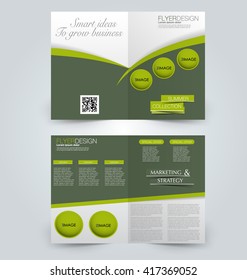 Abstract flyer design background. Brochure template. Can be used for magazine cover, business mockup, education, presentation, report. Green color.