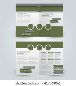 Abstract flyer design background. Brochure template. Can be used for magazine cover, business mockup, education, presentation, report. Green color.