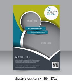 Abstract flyer design background. Brochure template. To be used for magazine cover, business mockup, education, presentation, report. Blue and green color.