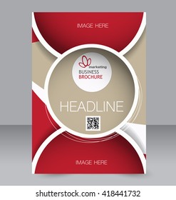 Abstract flyer design background. Brochure template. To be used for magazine cover, business mockup, education, presentation, report. Red and brown color.