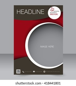 Abstract flyer design background. Brochure template. To be used for magazine cover, business mockup, education, presentation, report. Red and brown color.
