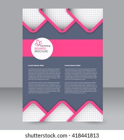 Abstract flyer design background. Brochure template. To be used for magazine cover, business mockup, education, presentation, report. Pink and grey color.