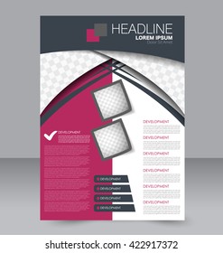 Abstract flyer design background. Brochure template. To be used for magazine cover, business mockup, education, presentation, report. Pink and grey color.