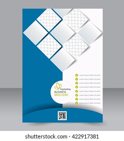 Abstract flyer design background. Brochure template. To be used for magazine cover, business mockup, education, presentation, report. Green and blue color.