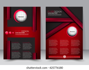 Abstract flyer design background. Brochure template. Can be used for magazine cover, business mockup, education, presentation, report. a4 size with editable elements. Red and black color