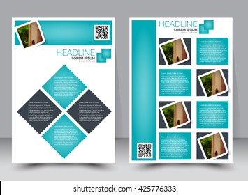 Abstract flyer design background. Brochure template. Can be used for magazine cover, business mockup, education, presentation, report. a4 size with editable elements. Green color