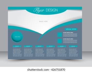 Abstract flyer design background. Brochure template. Street billboard design. Landscape orientation. For magazine cover, annual report, business, education, presentation. Green and grey color.