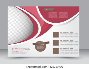 Abstract flyer design background. Brochure template. Street billboard design. Landscape orientation. For magazine cover, annual report, business, education, presentation. Red and brown color. 