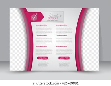 Abstract flyer design background. Brochure template. Street billboard design. Landscape orientation. For magazine cover, annual report, business, education, presentation. Pink color. 
