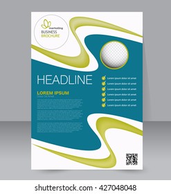 Abstract flyer design background. Brochure template. To be used for magazine cover, annual report, business mockup, education, presentation. Blue and green color.