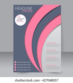 Abstract flyer design background. Brochure template. To be used for magazine cover, annual report, business mockup, education, presentation. Grey and pink color.