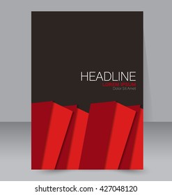 Abstract flyer design background. Brochure template. To be used for magazine cover, annual report, business mockup, education, presentation. Brown and red color.