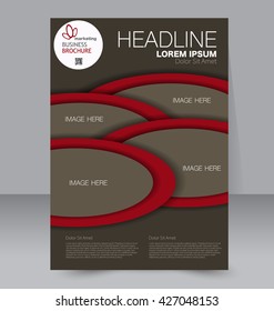 Abstract flyer design background. Brochure template. To be used for magazine cover, annual report, business mockup, education, presentation. Brown and red color.