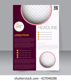 Abstract flyer design background. Brochure template. To be used for magazine cover, annual report, business mockup, education, presentation. Red and orange color.