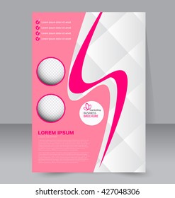 Abstract flyer design background. Brochure template. To be used for magazine cover, annual report, business mockup, education, presentation. Pink color.