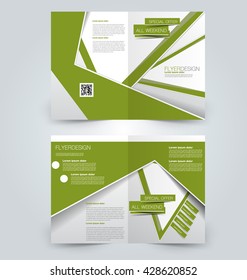 Abstract flyer design background. Brochure template. Can be used for magazine cover, business mockup, education, presentation, report. Green color.