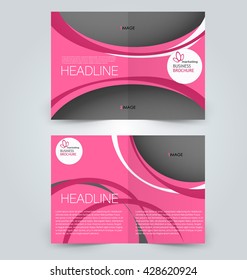Abstract flyer design background. Brochure template. Can be used for magazine cover, business mockup, education, presentation, report. Pink color.