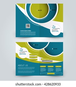Abstract flyer design background. Brochure template. Can be used for magazine cover, business mockup, education, presentation, report. Green and blue color.