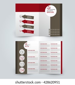 Abstract flyer design background. Brochure template. Can be used for magazine cover, business mockup, education, presentation, report. Brown and red color.