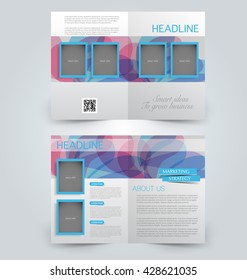 Abstract flyer design background. Brochure template. Can be used for magazine cover, business mockup, education, presentation, report. Pink and blue color.