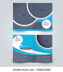 Abstract flyer design background. Brochure template. Can be used for magazine cover, business mockup, education, presentation, report. Blue color.