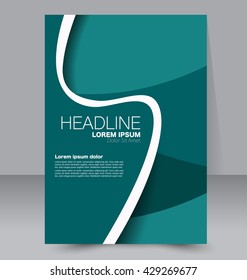 Abstract flyer design background. Brochure template. Can be used for magazine or book cover, business mockup, education, presentation, annual report. A4 size. Green color.