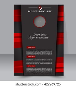 Abstract flyer design background. Brochure template. Can be used for magazine or book cover, business mockup, education, presentation, annual report. A4 size. Black and red color.