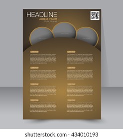 Abstract flyer design background. Brochure template. To be used for magazine cover, business mockup, education, presentation, report. Brown color.